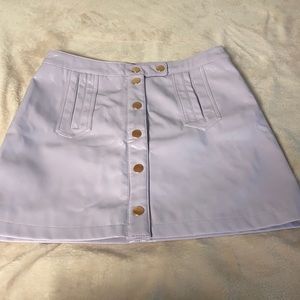 Purple faux leather skirt
